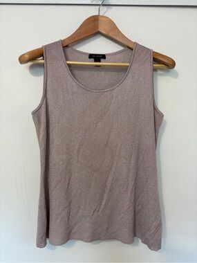 St. John Knit Tank Size Small Dusty Pink Silver Elevated Basic Quiet Luxury